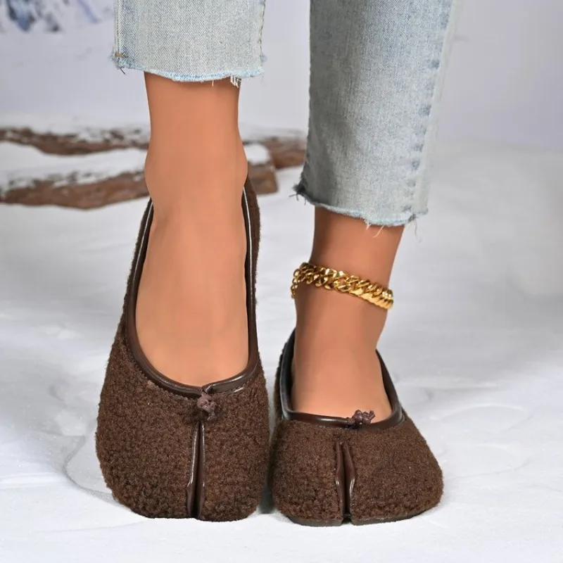 Women Tabi Ninja Ballet Flats Split Toe Mary Janes Cow Suede Leather Shallow Ballerina Shoes Solid Female Loafer Ladies Footwear