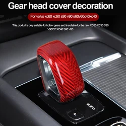 Car styling For Volvo XC60 XC90 XC40 s60 v60 s90 v90CC C40 central control gear head carbon fiber gear cover sleeve car sticker