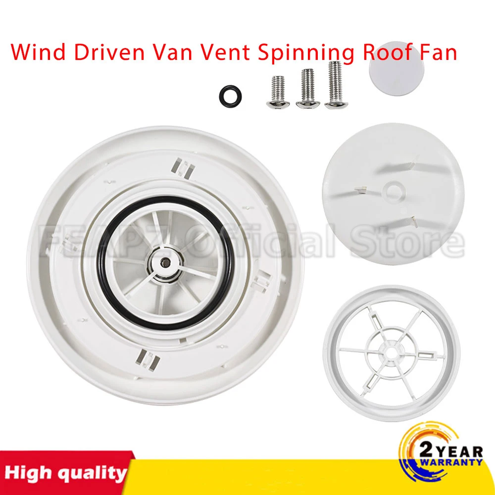 

NewRoof Vent White Wind Driven Rotating Ventilator For Vans Buses For Vans Buses Small Low Profile Rotary Roof Vent