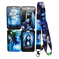Corpse Bride ID Badge Holder with Cute Lanyard for Women and Men Credit Card Holders Neck Strap Door Credential Key Chain Gift