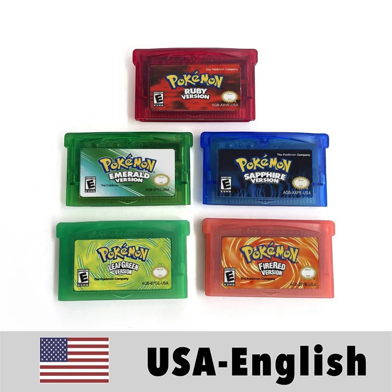 USA English IC Save Ruby Firered Emerald Leafgreen Sapphire 5-in-1 Game Cartridge for GBA