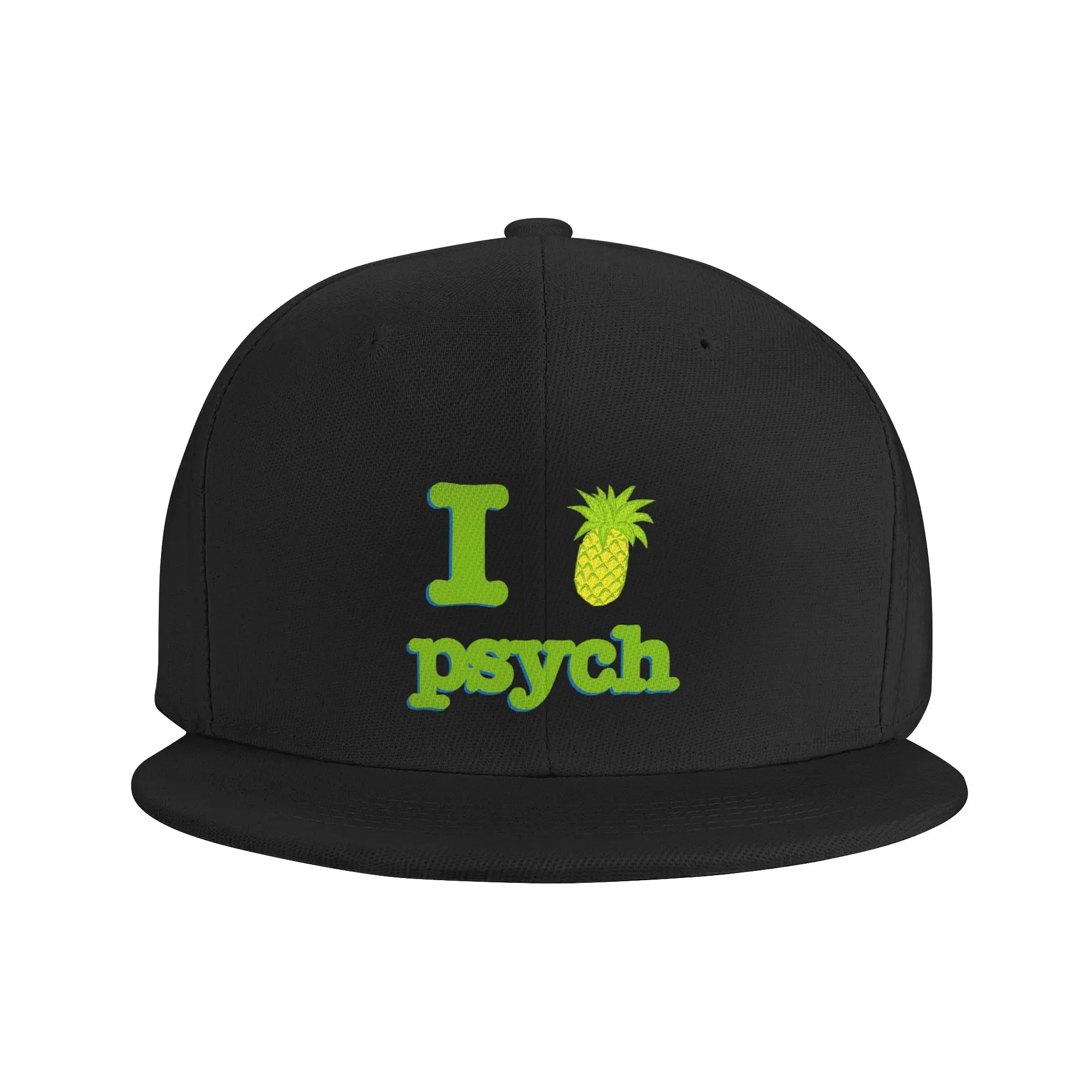 Premium Hiphop Flat Cap I Love Psych Pineapple Printed Baseball Adult Unisex Four Seasons Hats for Men Women Polyester