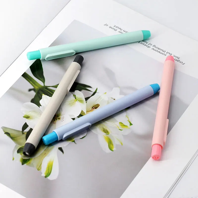 11Pcs/Set New Creative Pen Shape Press Type Pencil Eraser with Replaceable Core Sketching Painting Writing Erase Supplies