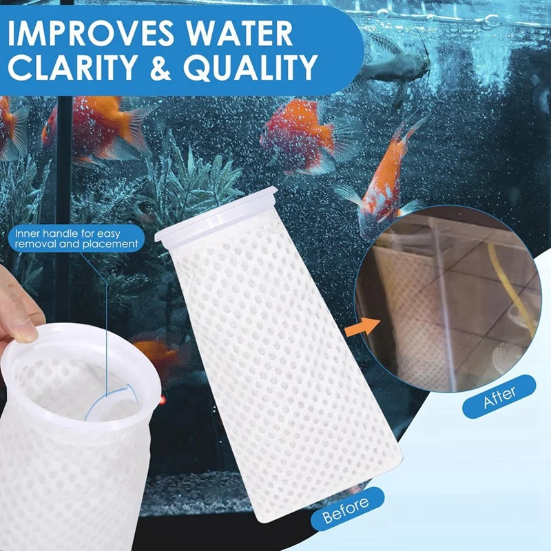 A04R 12 Pack 4 Inch Filter Sock, 150 Micron, Ring Honeycomb Filter Socks, Filter Socks for Saltwater Aquarium