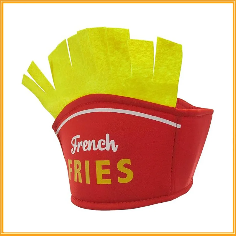Chapeau unisexe pour hommes et adultes, pour fête d'halloween, carnaval, restauration rapide amusante, casquette pour frites, accessoire de Costume