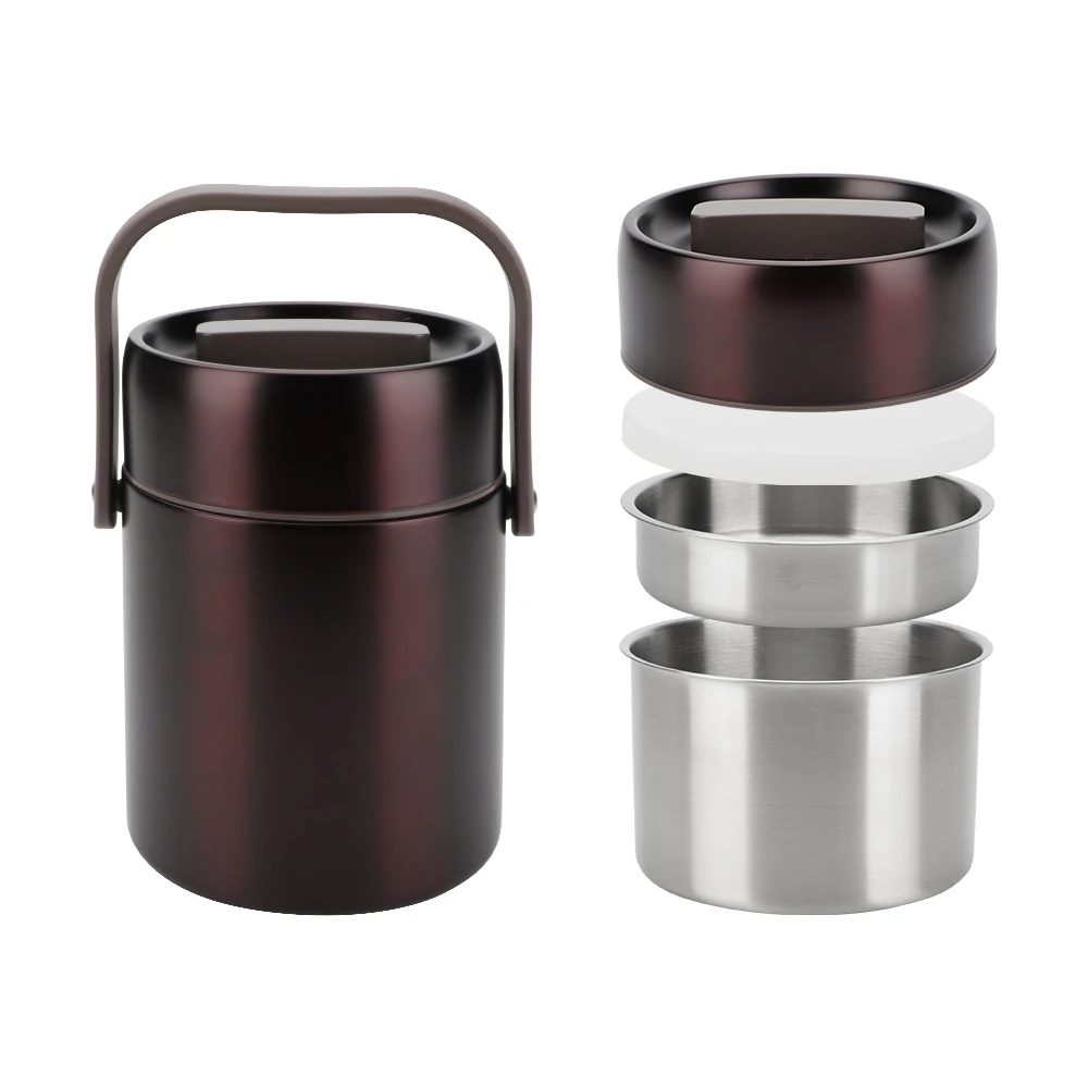 

Stainless Steel Food Flask Double Wall Vacuum Insulated Thermal Lunch Box for Travel and Hot Food Storage Customizable Logo