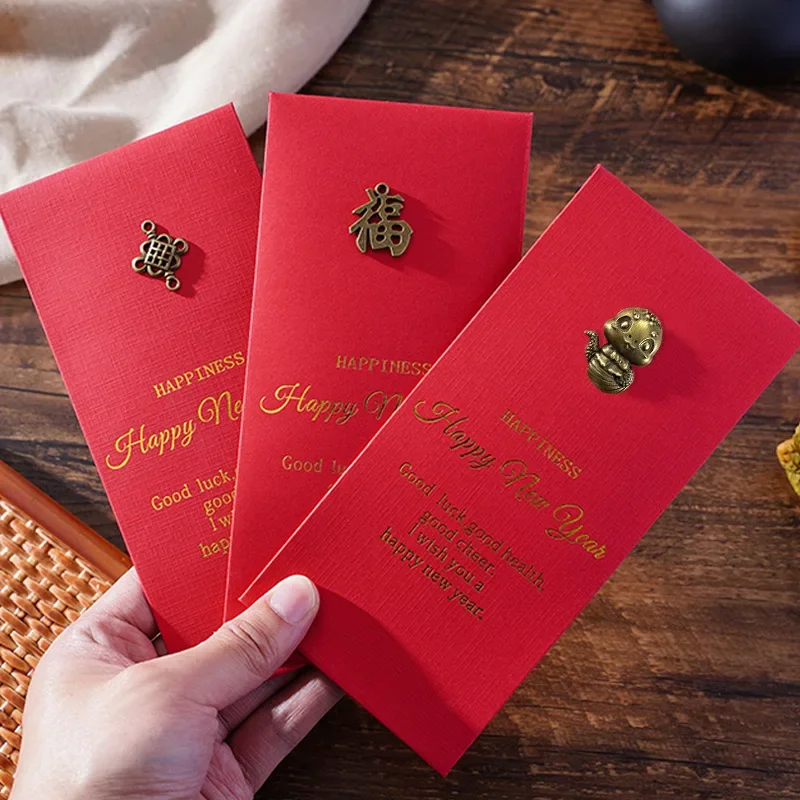 

10PCS Chinese New Year Red Envelopes 2025 Lunar Snake Year Red Envelopes Red Packet Hong Bao Spring Festival Decoration