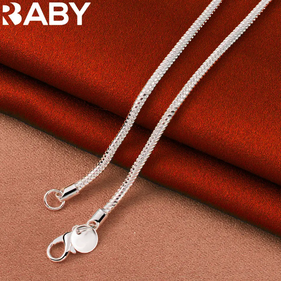 

URBABY 925 Sterling Silver 40-75cm 3mm Chain Necklace For Women Men Anniversary Gift Popular Wild Fashion Romantic Jewelry
