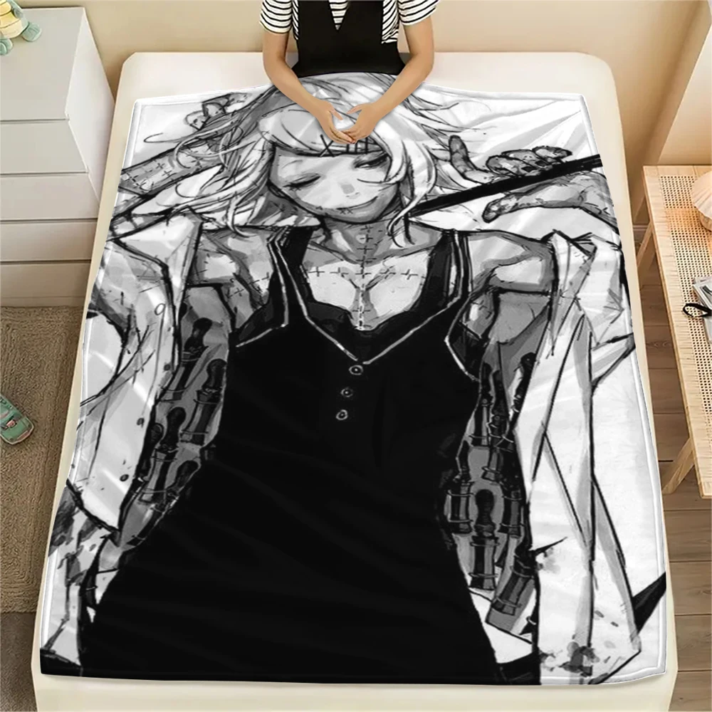 Tokyo Ghoul Printed Flannel Blanket Warm Cozy for Bed Sofa Travel Guest Room -xia97
