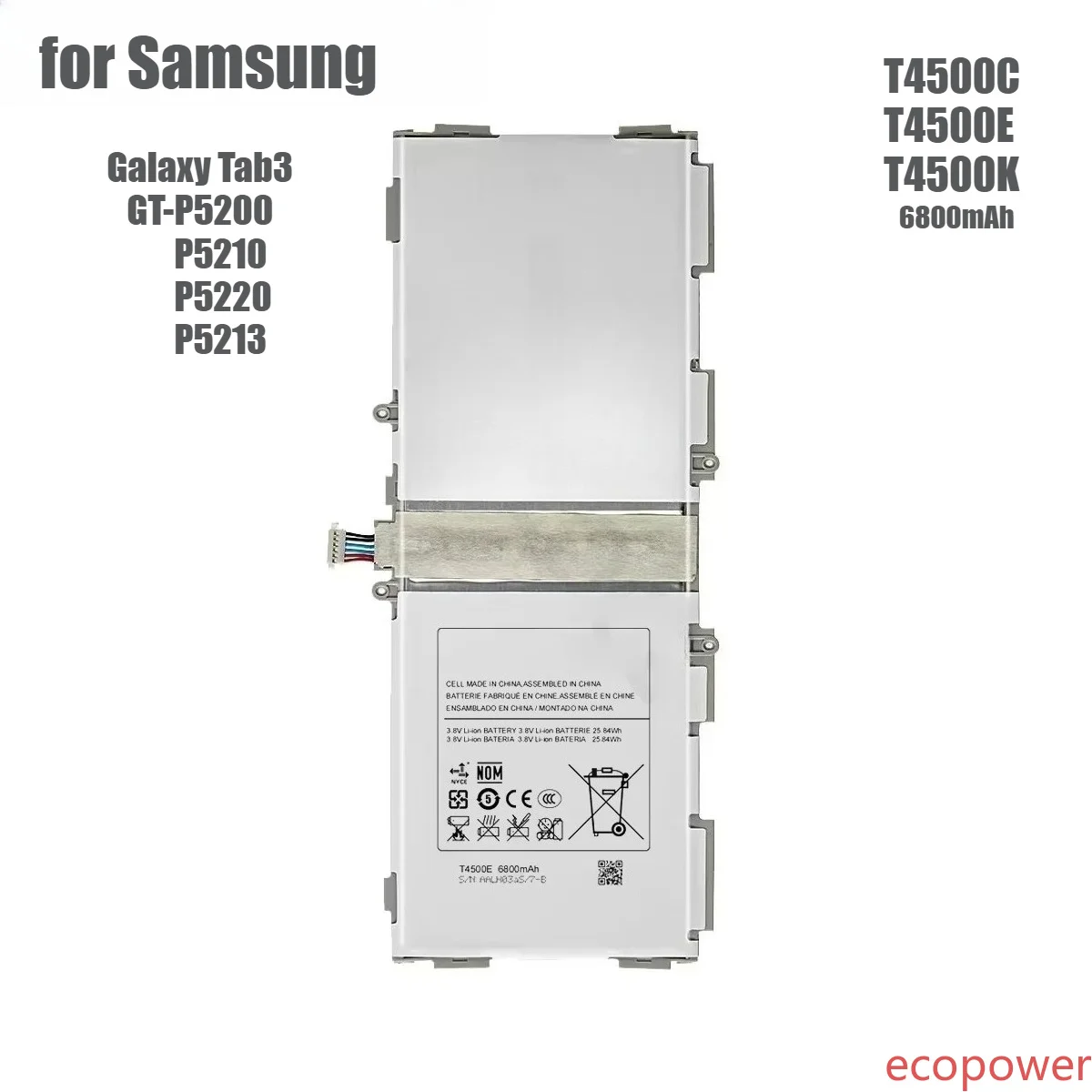 6800mAh Fast Shipping Tablet Battery T4500C T4500E T4500K For Samsung Galaxy Tab3 P5200 P5210 P5220 P5213 GT-P5200 +Free Tools