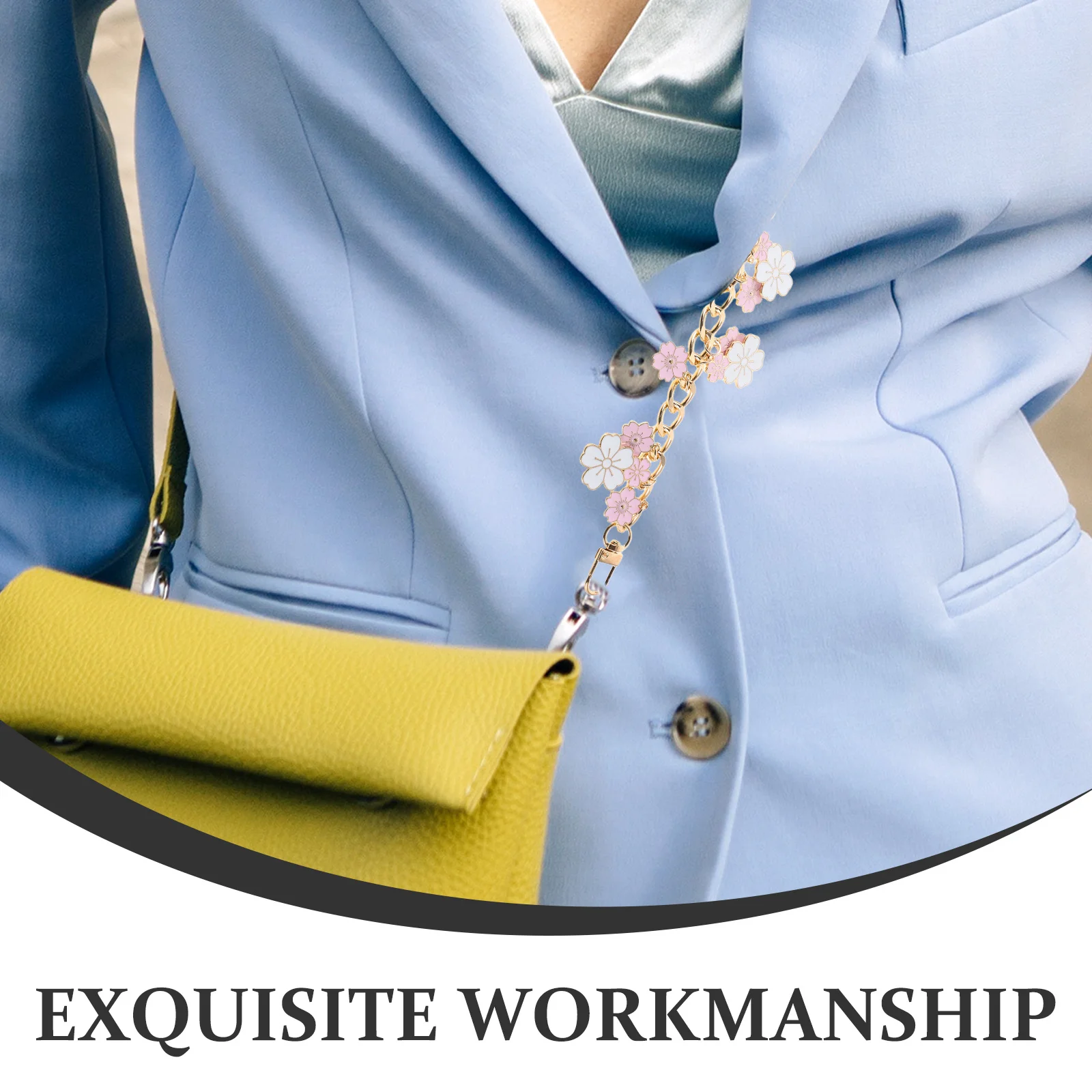 Bolsa corrente cinta extensor floral metal saco charme com fivela rotativa para bolsas crossbody acessórios de moda feminina