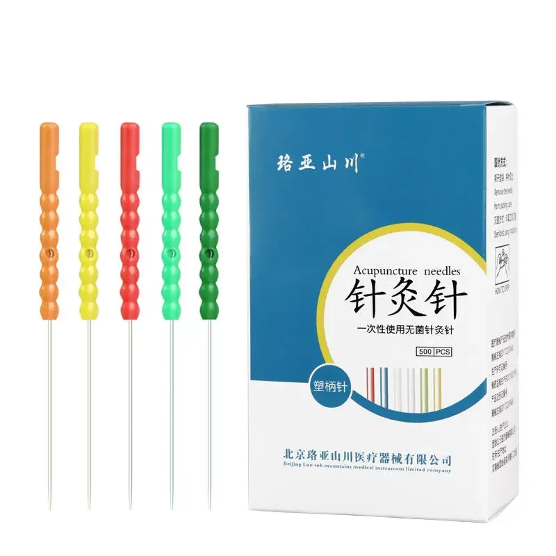 100 unids/caja agujas de acupuntura estériles de tamaño minimalista belleza acupuntura mango de plástico aguja Filiform cuidado de la belleza 0,12, 0,14, 0,16