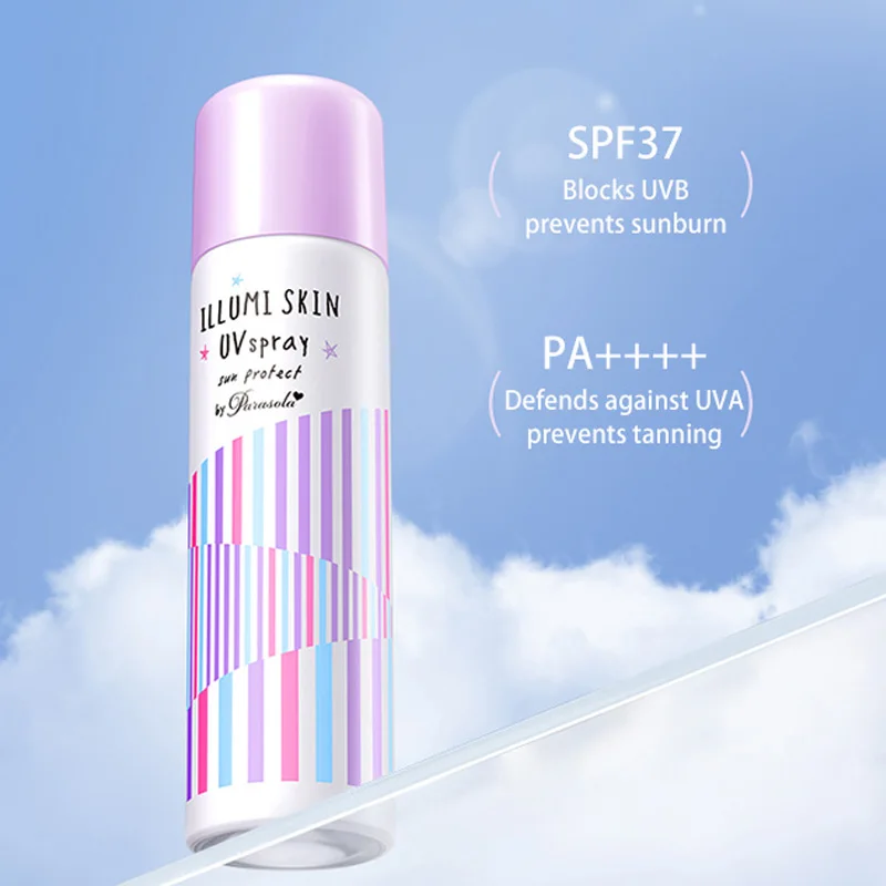 Naris Sunscreen Purple Spray Cream Anti-Uv Gezicht en hele lichaam Verfrissend Verhelderend Kleurverschil