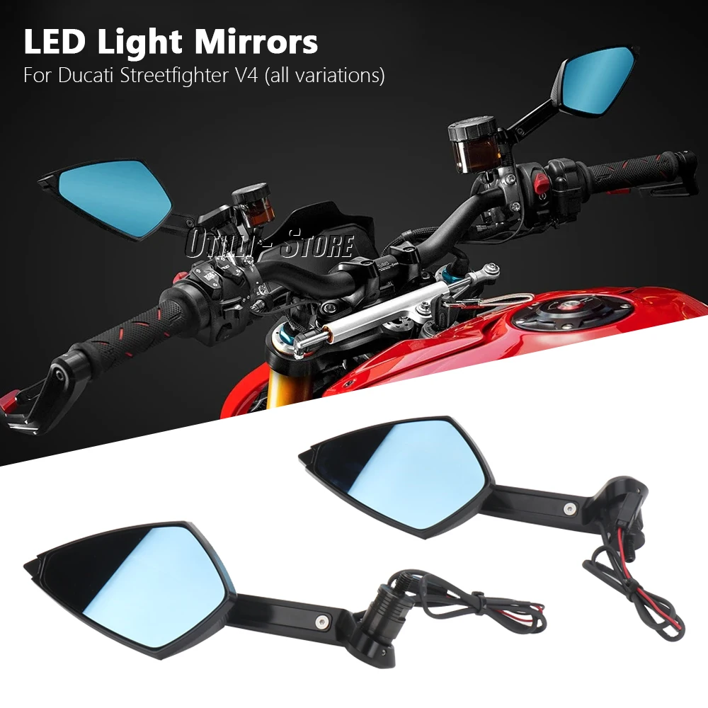 

For Ducati Streetfighter V4 STREETFIGHTER V4 New Motorcycle Mirror LED Turn Light Signals Rear View Rearview Mirrors