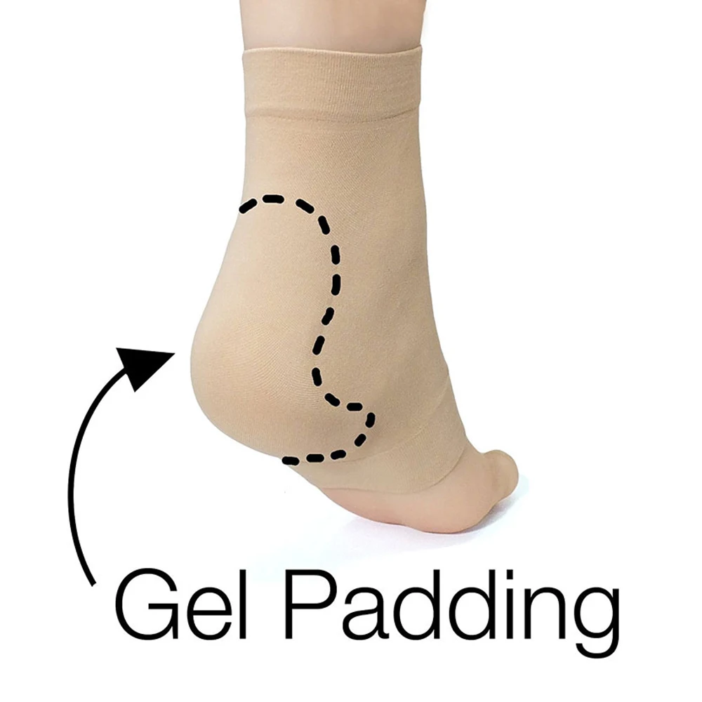 1 paire de manchons de coussin de Gel pour pare-chocs de botte, chaussettes de patin rembourrées pour la Protection des pieds du tendon d'achille (talon), morsure de dentelle, patinage, rouleau, Ski