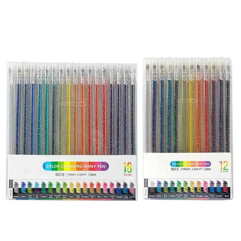 Pennarelli colorati glitter Pennarelli multicolori a punta fine per disegnare materiali artistici con contorno in metallo Colore sicuro per colorare adulti Gi