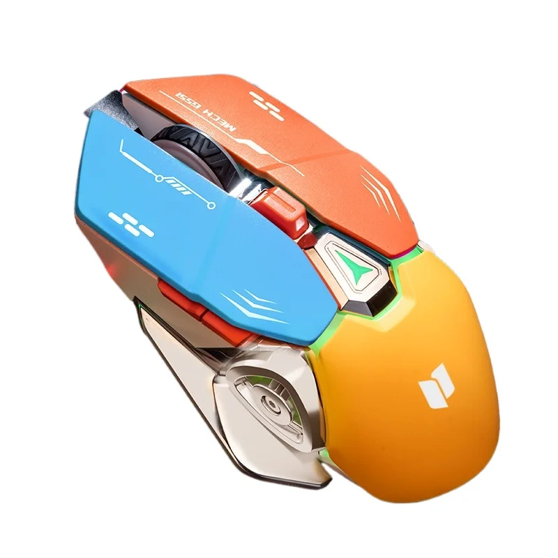Wireless Gaming Mouse Rechargeable Ergonomic Silent Cool Mecha Rgb Light For Laptop Desktop Universal Daily Office Pc Equipment