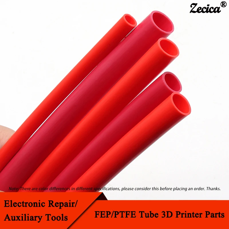 1~10m PTFE Tube FEP Insulated Hose Red ID 0.5 1 2 2.5 3 4 5 6 7 8 10 mm 600V Extruder J-head Rigid Pipe For 3D Printer Parts