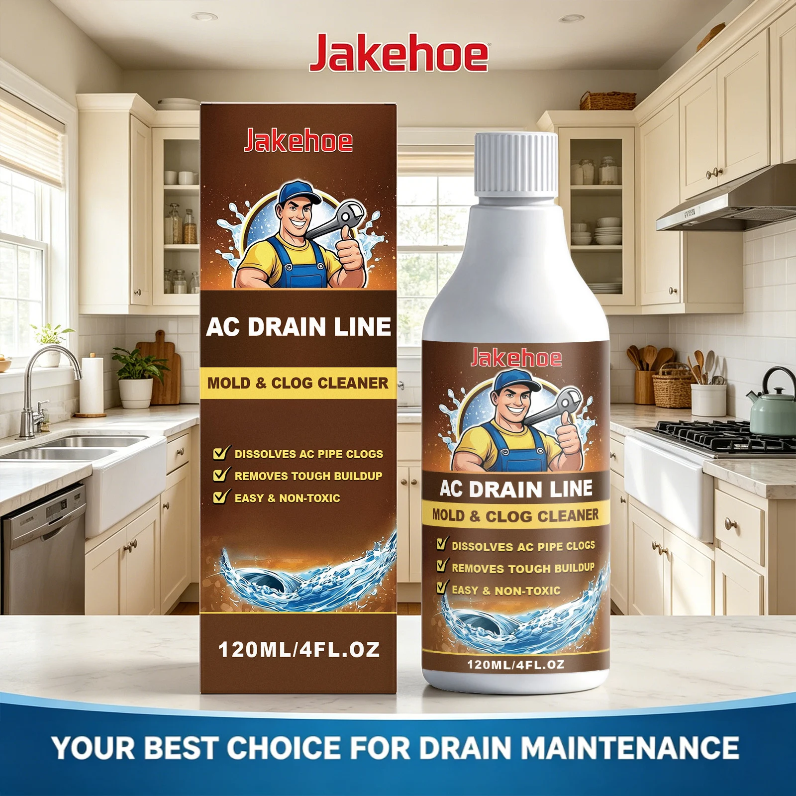 Drainage Pipe Dredging Agent Dissolving Pipe Clogs Removing Tough Buildup Eliminating Odors Easy & Non-toxic Mold & Clog Cleaner
