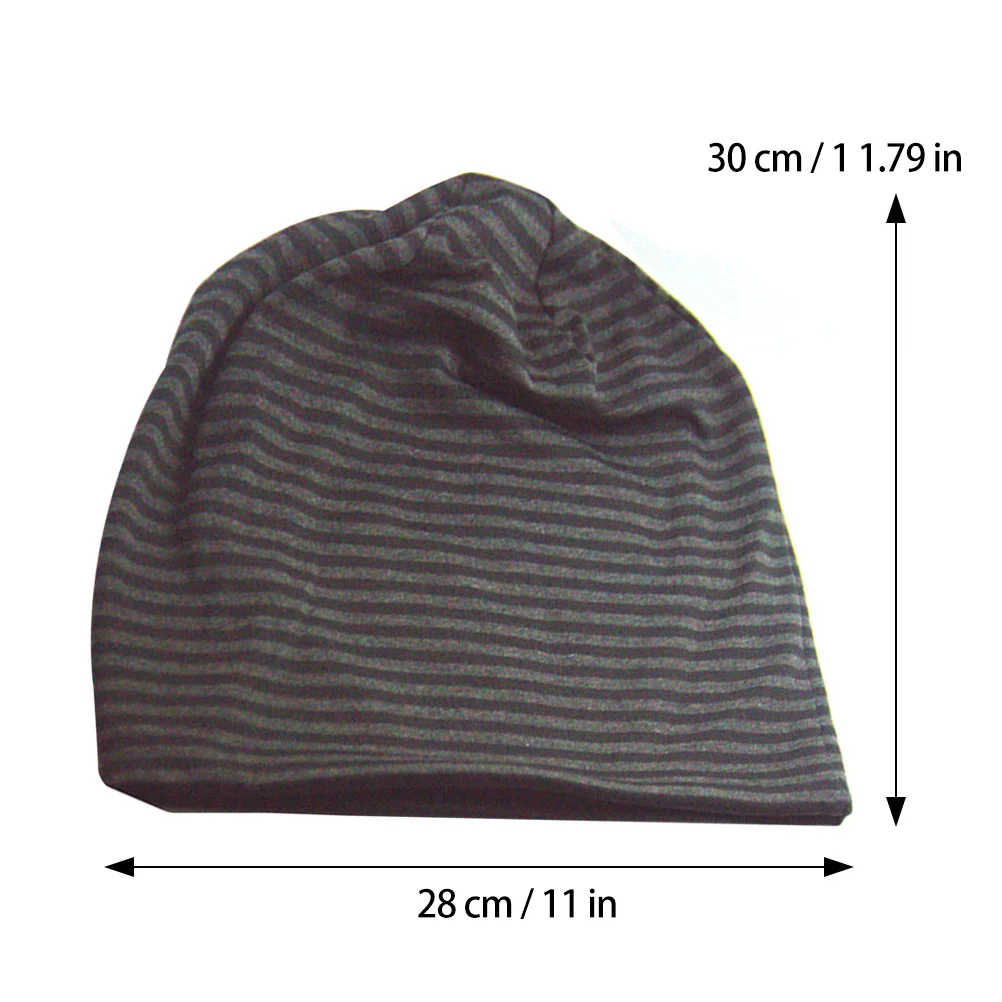 

Unisex Cotton Stretch Sleep Hat Black Soft Elastic Breathable Lightweight Beanie Casual Wear Hair Cover Women Men