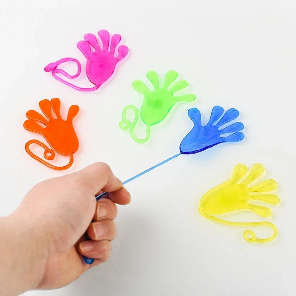 10Pcs Kids Funny Sticky Hands Toy Palm Elastic Sticky Squishy Slap Palm Toy Kids Novelty Gift Party Favors Supplies Toy 2024