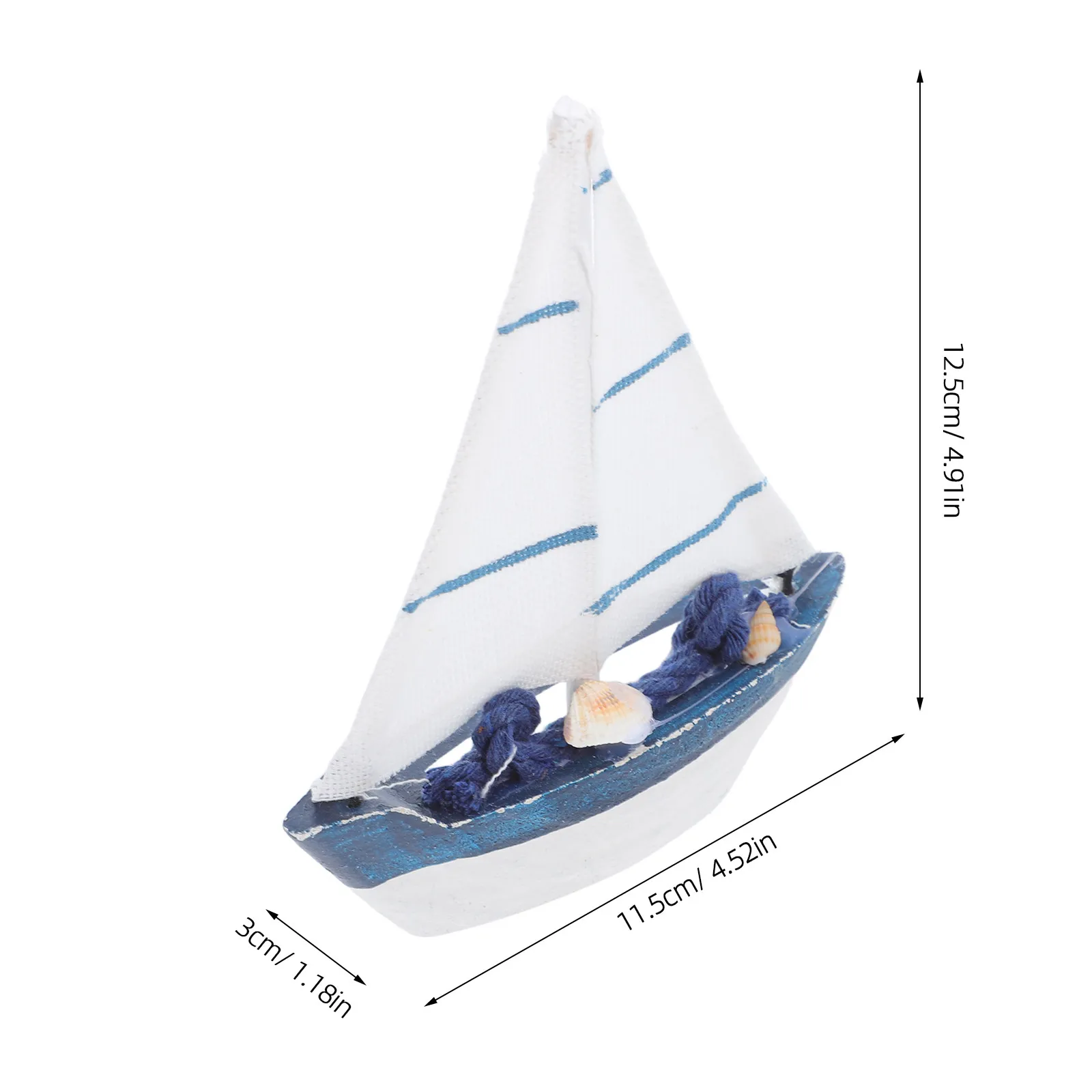 Mediterranean Sailboat Wooden Miniature Decoration for Home, Office, Desk, Shelf – Nautical Theme Craft