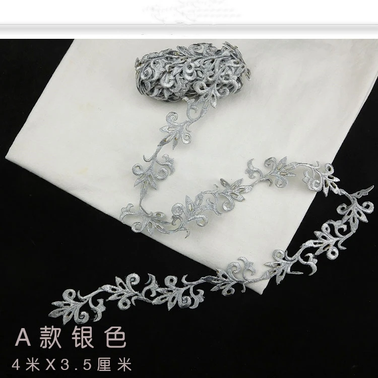 Gold and Silver Embroidery Lace Handmade DIY Performance Dance Clothing Accessories Embroidery Hot Flower Sewing Tools