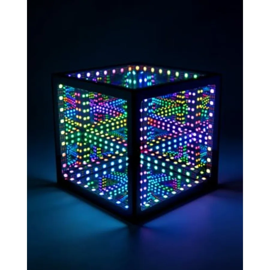 

Зеркальный куб Fity Mirror Cube Light Deep Space RGB LED Hypercube с синхронизацией музыки, футуристический декор для спальни и гостиной, цвет черный.