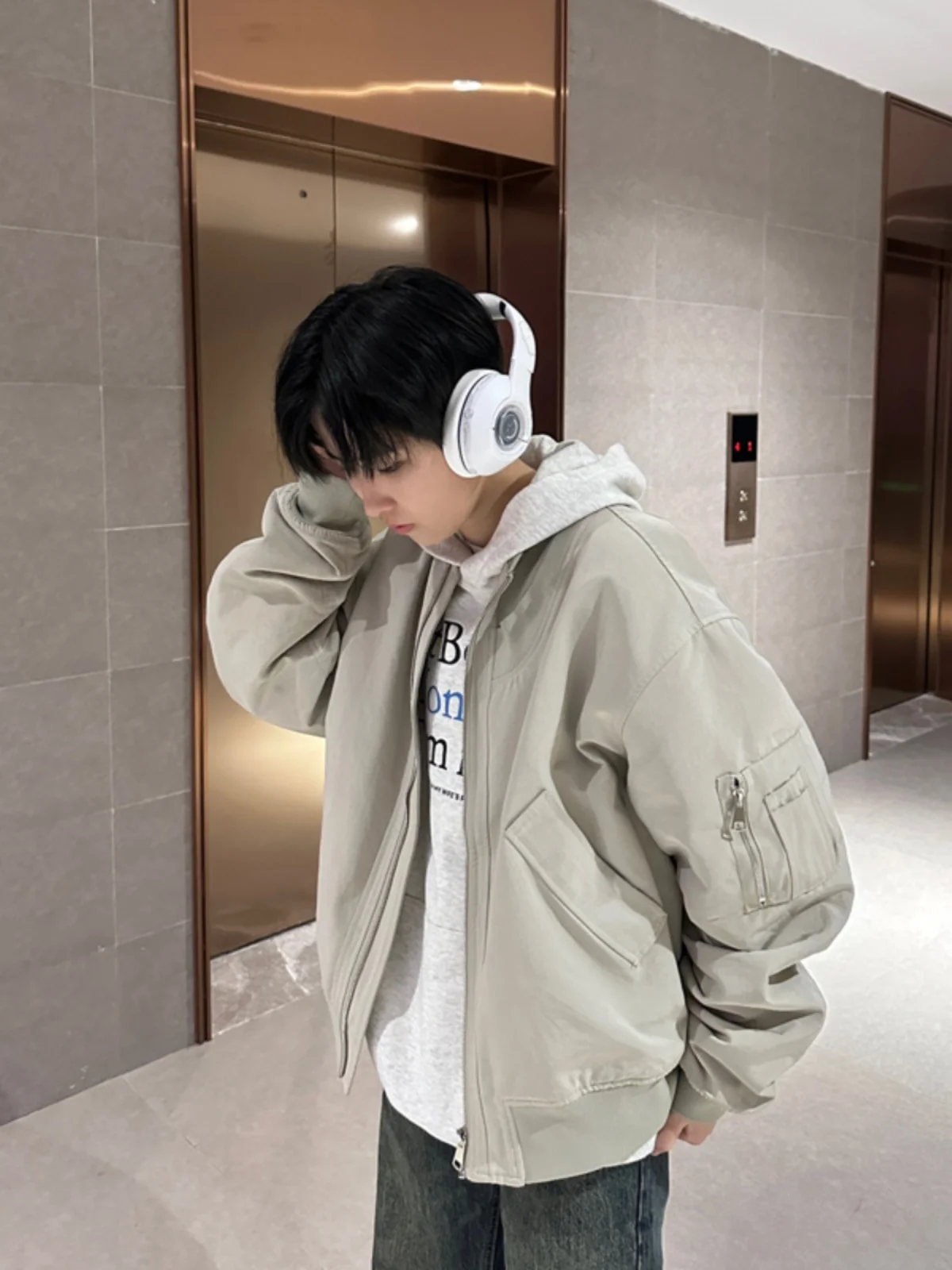 

American Sle Pilot Jaet Men's Spring Autumn 2024 New Deconstructed Zipper Baseball orm High-End Feeling Stand Collar ...