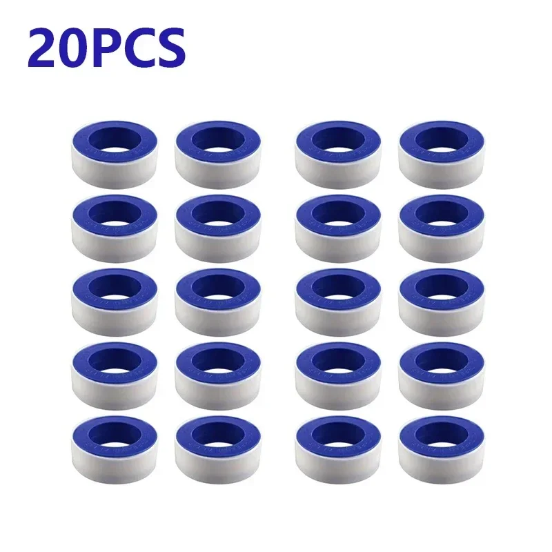 20PCS PTFE Thread Sealing Pipe Tape Gas Water Tape 10 Meters Waterproof Engineering Dedicated Duct Tap Evacuum Seal Roll