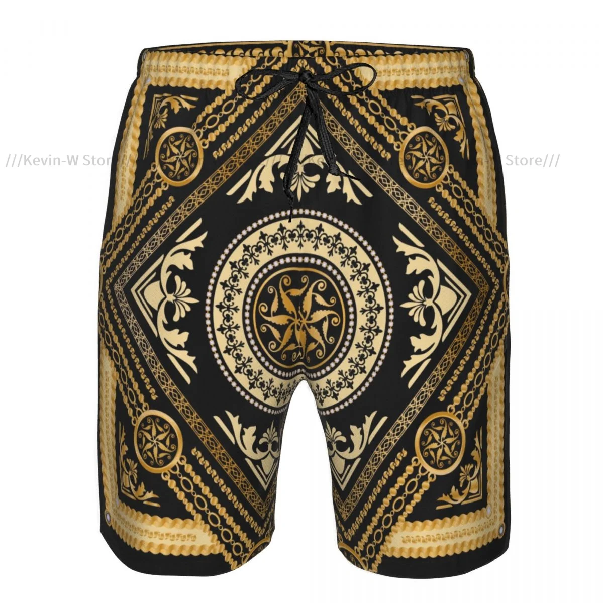 Swimwear Mens Swim Shorts Beach Swimming Trunks For Man Precious Stones Gold Chains And Pearls Swimsuit Surf Board Bathing Suit