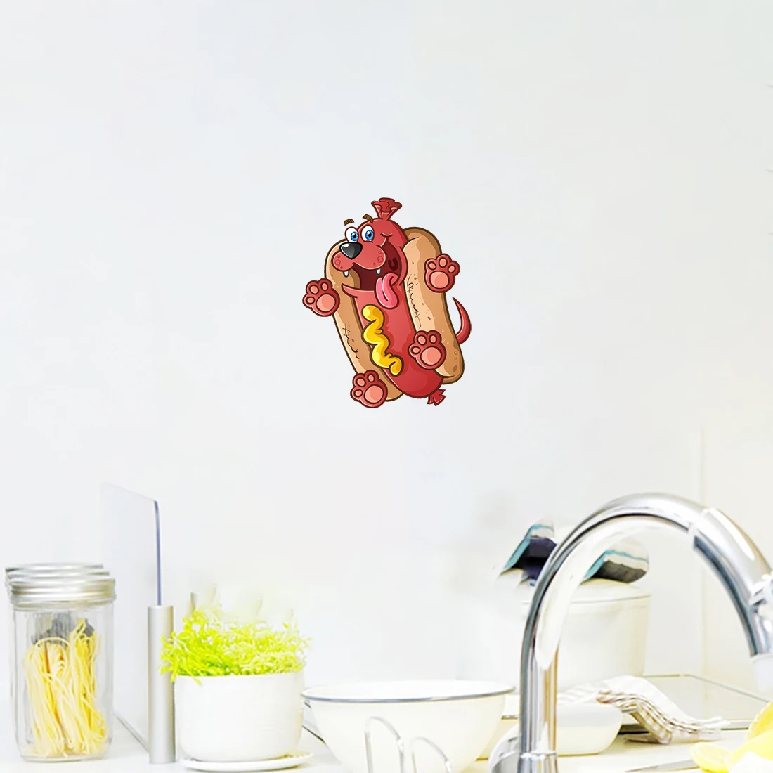 Three Ratels CHT44 Fun Hot Dog Cartoon Burger Self adhesive Sticker