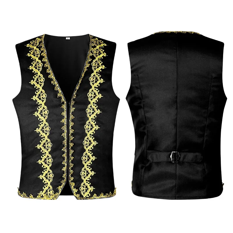 Gilet stile medievale da uomo europeo e americano, gilet gotico, Costume di Halloween da palcoscenico