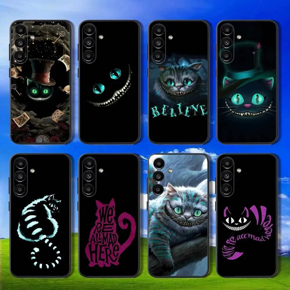 

C-Cheshire Cat Cool Eye Alice Phone Case For Samsung Galaxy A13,A21s,A22,A31,A32,A52,A53,A71,A80,Soft Black Shell