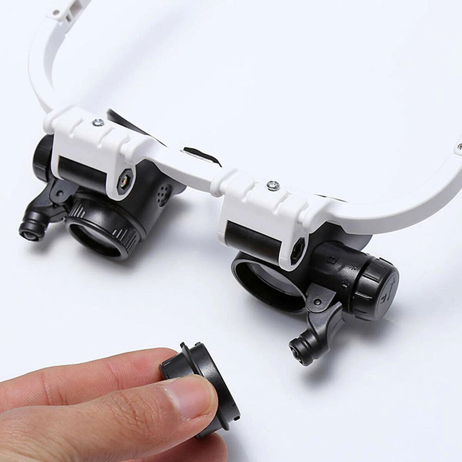 Telescope Magnifier with Dual LED Light Head-Mounted Magnifying Glass for Modelling Repairing Sewing Soldering