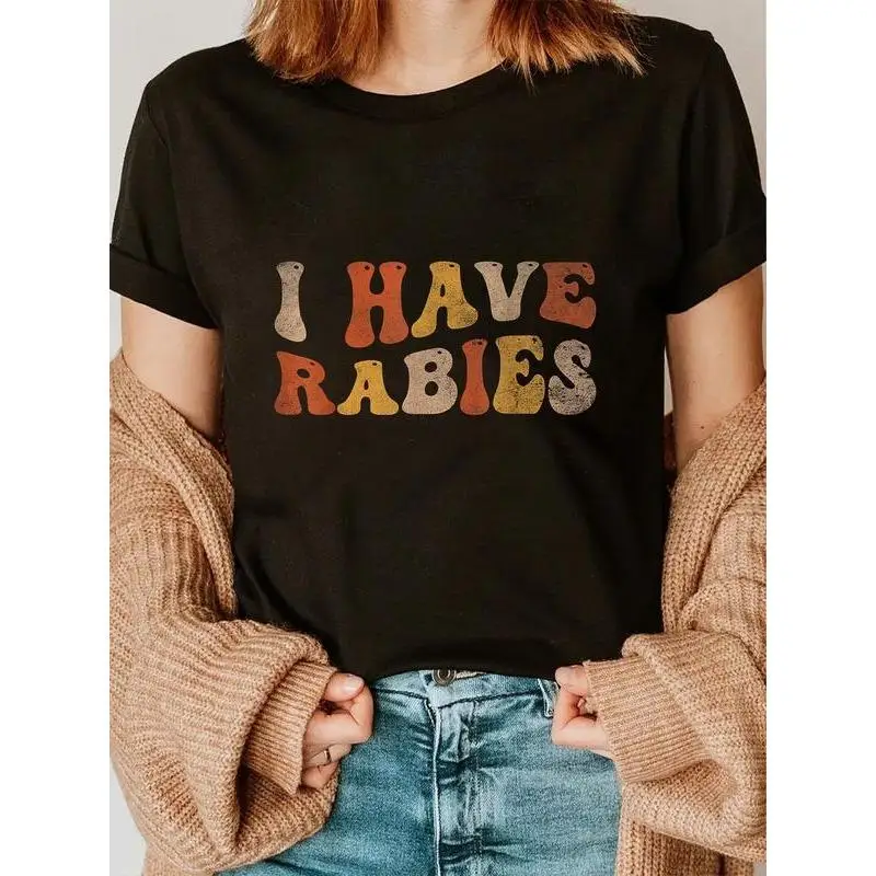 

Funny Retro T-Shirt "I HAVE RABIES" Vintage Humor Graphic Tee Men Women Dark Humor Cotton Top Quirky Gift