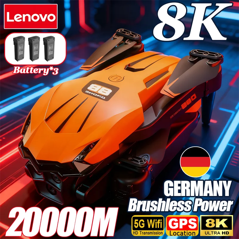 Lenovo D88 Drone 8K Aerial HD Dual Camera Photography Optical Flow Hovering Gesture Shooting Folding Brushless Power GPS Drone