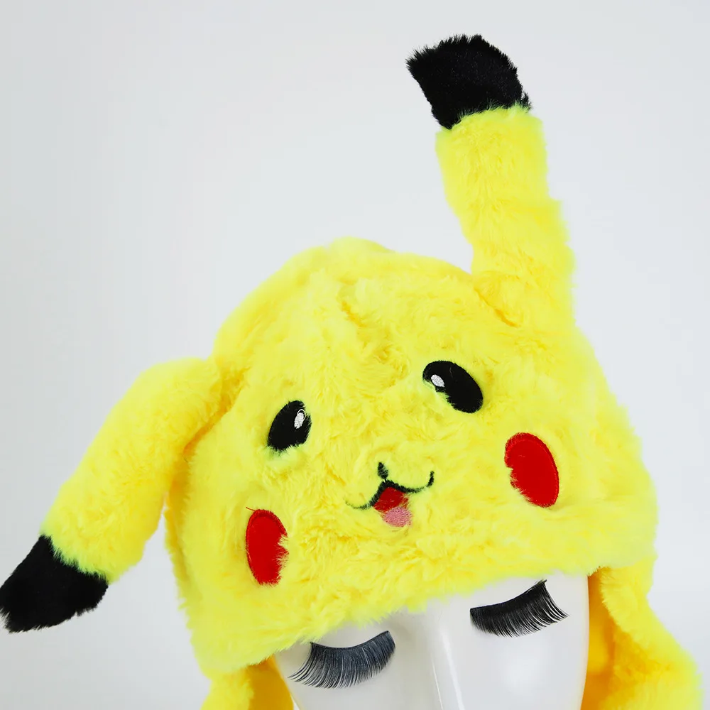 Pokemon Cosplay czapki, Cartoon zwierząt czapki Party Decor Pikachu zabawka na Halloween kapelusz nowość LED światła szalik uszy