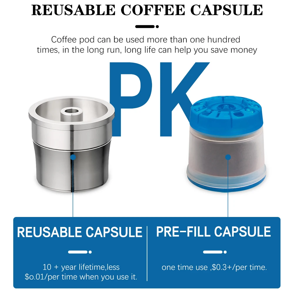 Stainless Steel Refillable Coffee Capsules Cup Reusable Coffee Cup Metal Coffee Filter Capsule Cup Fit For ILLY Cafe Accessories