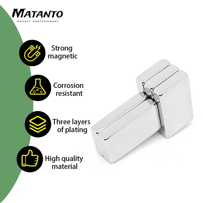 Aimants iniques en néodyme N35, aimants en néodyme, aimants en continu NdFeB, 25x15x5mm, 2 à 30 pièces