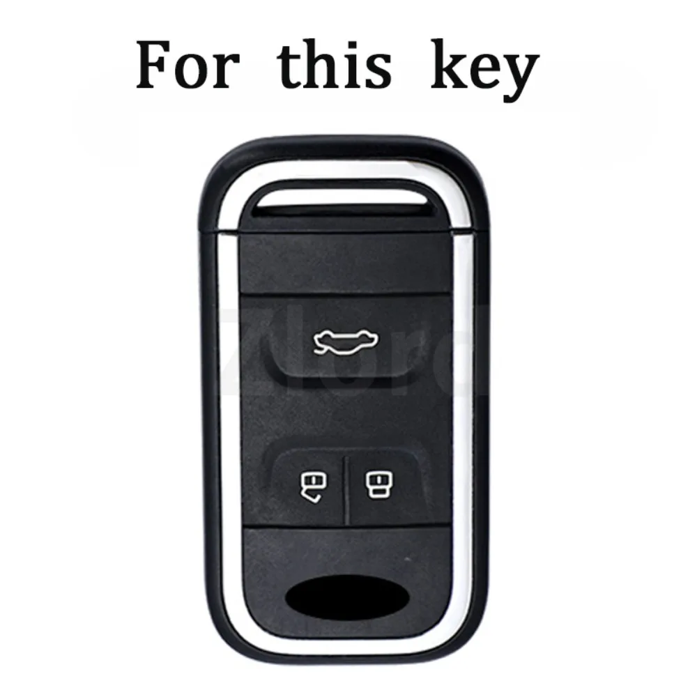 Silver edge TPU Car Key Case Cover Protect For Chery Tiggo 3 4 8 Glx 7 2019 2020 Arrizo For Cheri Tiggo 8 Car Key Holder Shell