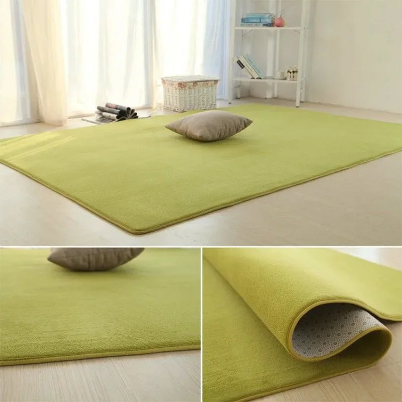 Living Room Carpet Coral fleece Sofa Coffee Table Rugs Kid's Bedroom Non-slip Soundproof Home Carpet Gray Balcony Bay Window Mat