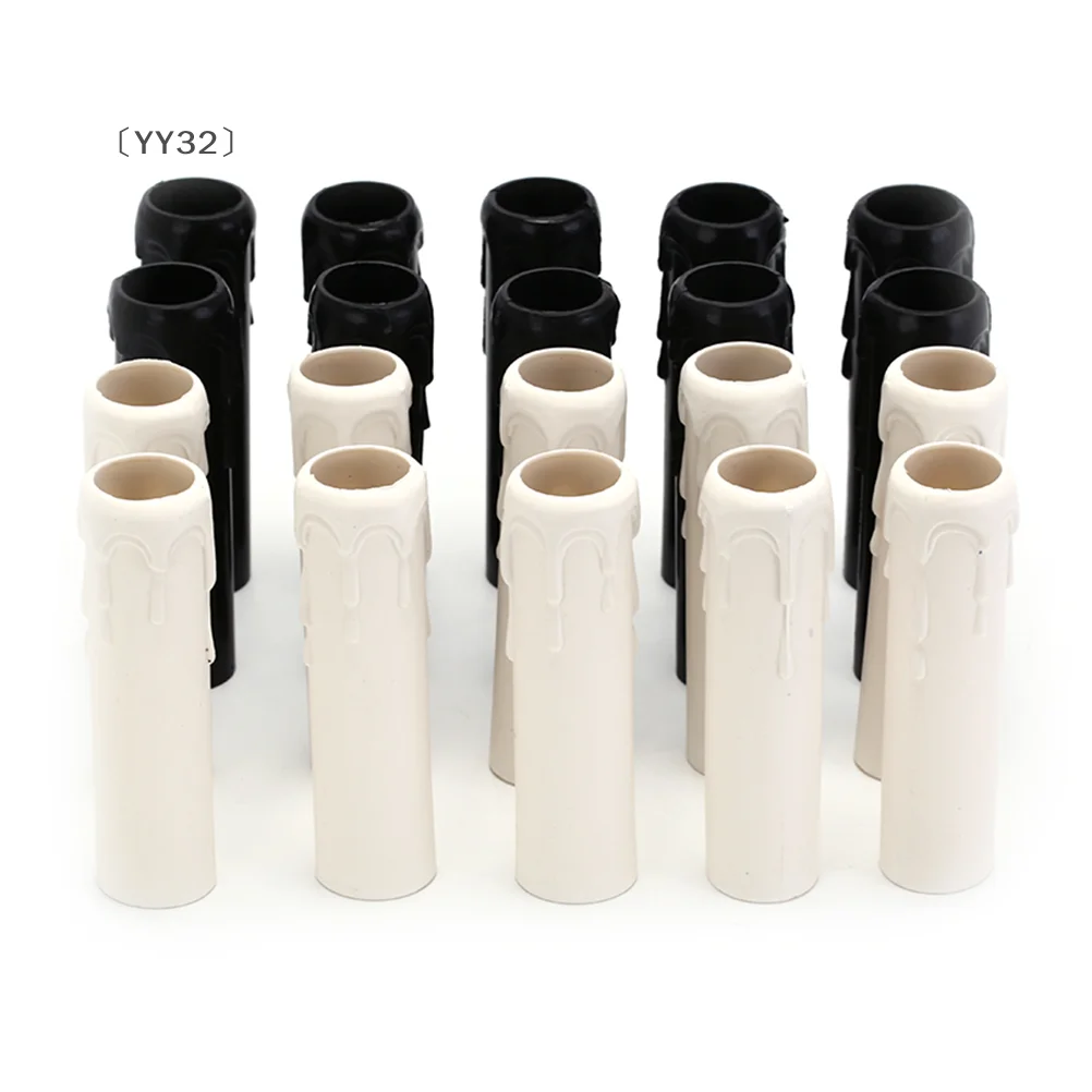 〔YY32〕10 Pcs Plastic Drip Candle Tube For Chandelier Light Bulb Covers Sleeve