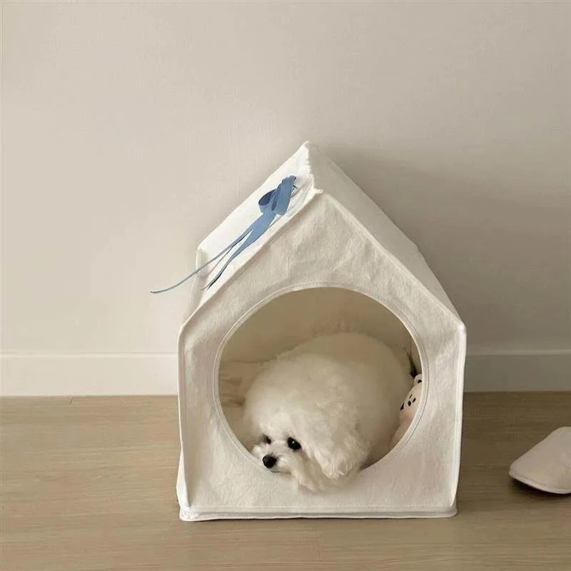 Solid Color Four-season Universal Cat Litter Dog Removable and Washable Tent Semi-closed