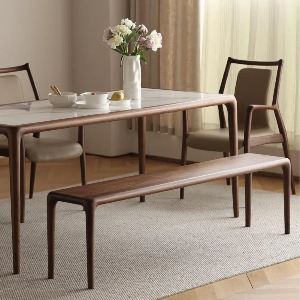 

Black walnut tenon and mortise bench solid changing household simple bedroom bedside stool