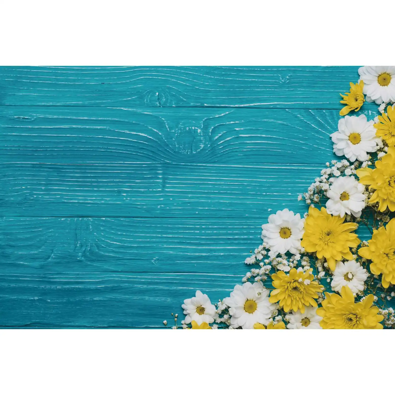 Cenário de Fotografia Placa De Madeira, Pranchas Floral, Flores Da Primavera, Amarelo, Branco, Casamento, Personalizado Kids Photo Backgrounds