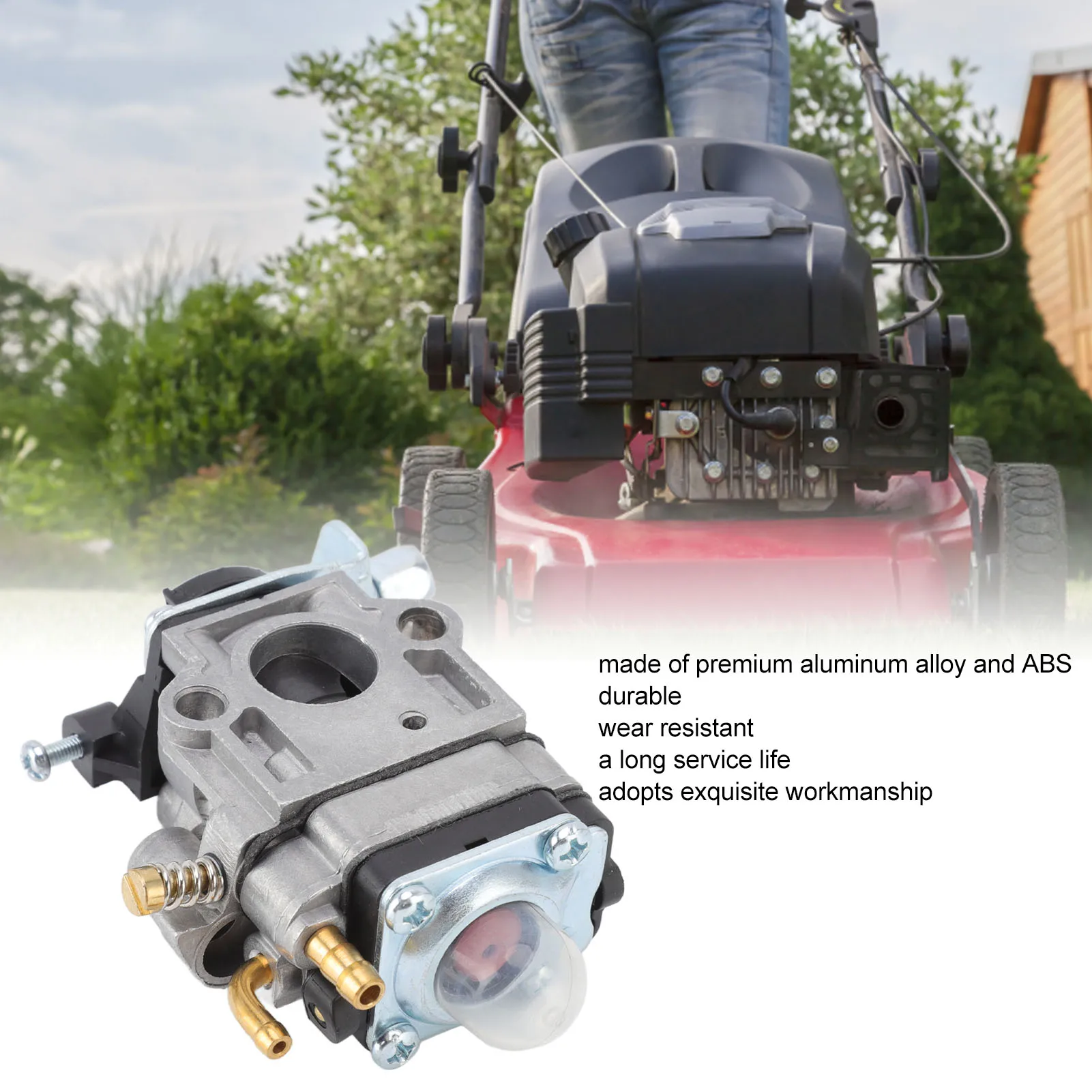 Carburetor Aluminum Alloy ABS Lawn Mover Parts Replacement Accessory for MP15 15mm 1E40 5 Engine 43cc 52cc Brush Cutter