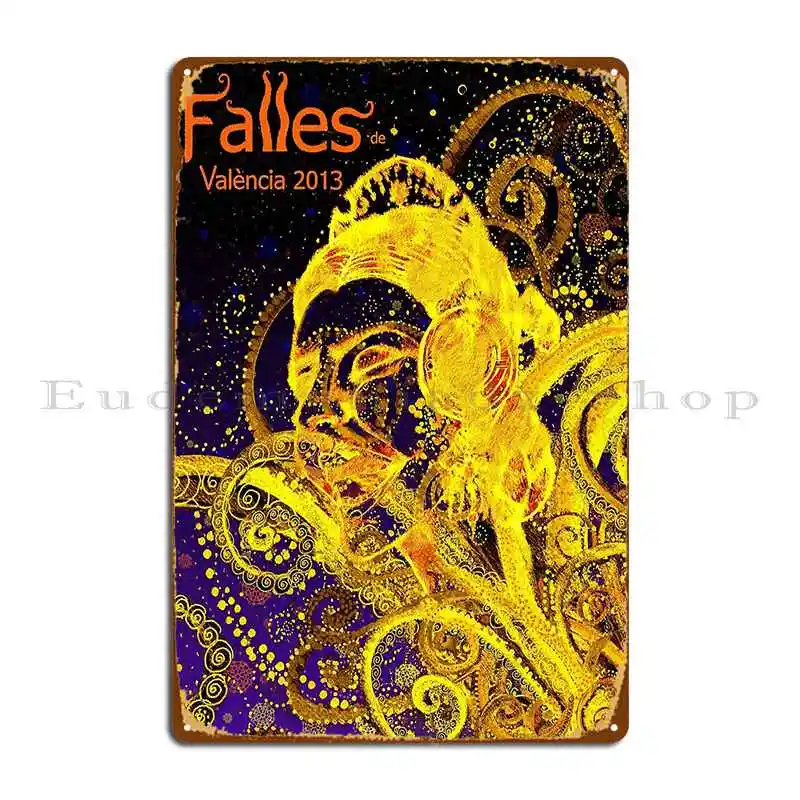 Póster de placa de Metal de Fallas Of Valencia, pintura Retro, cueva de pared de cine, crear cartel de estaño, 2013