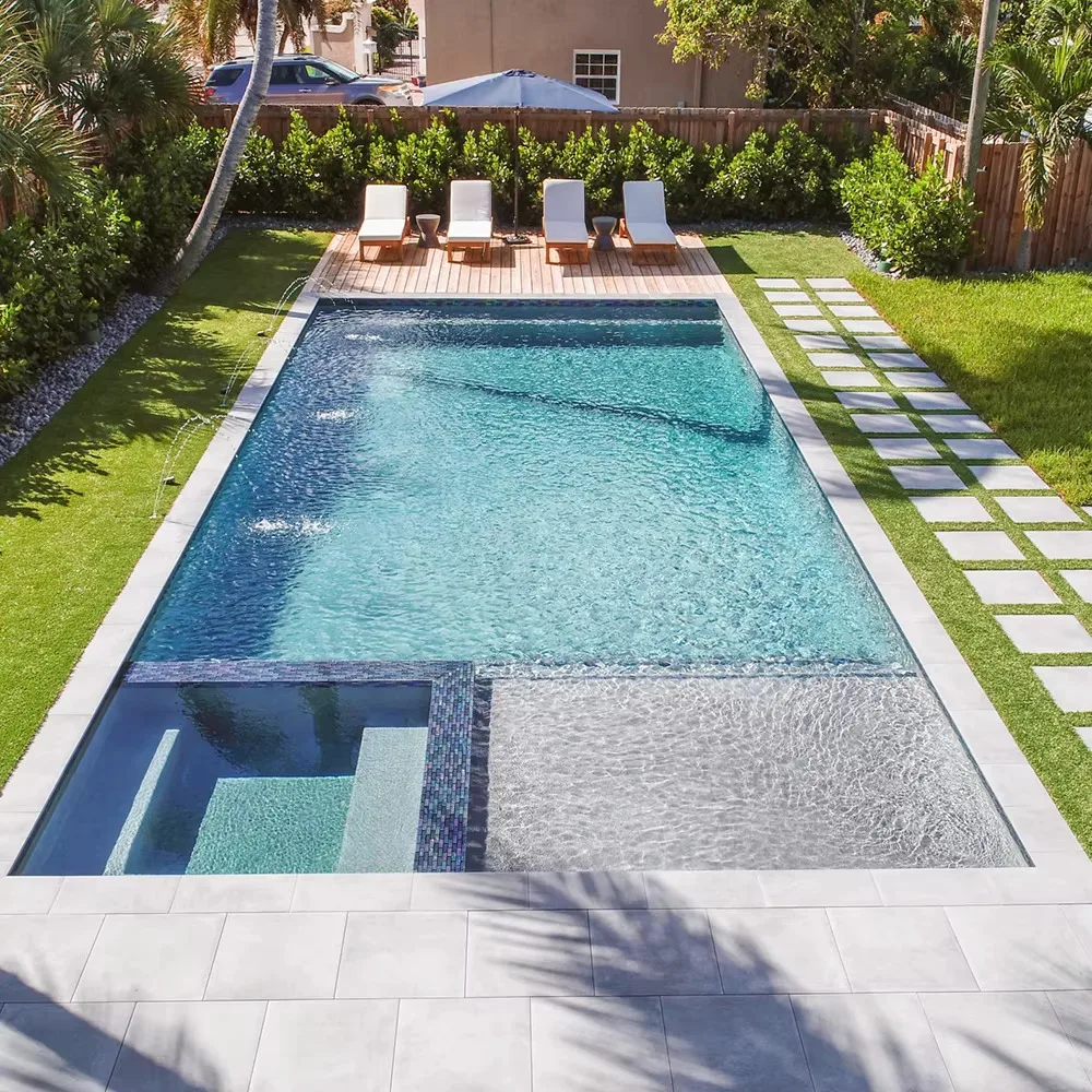 Elegant Family Swimming Pool Outdoor Ground Inground Prefab Fiberglass Swimming Pool