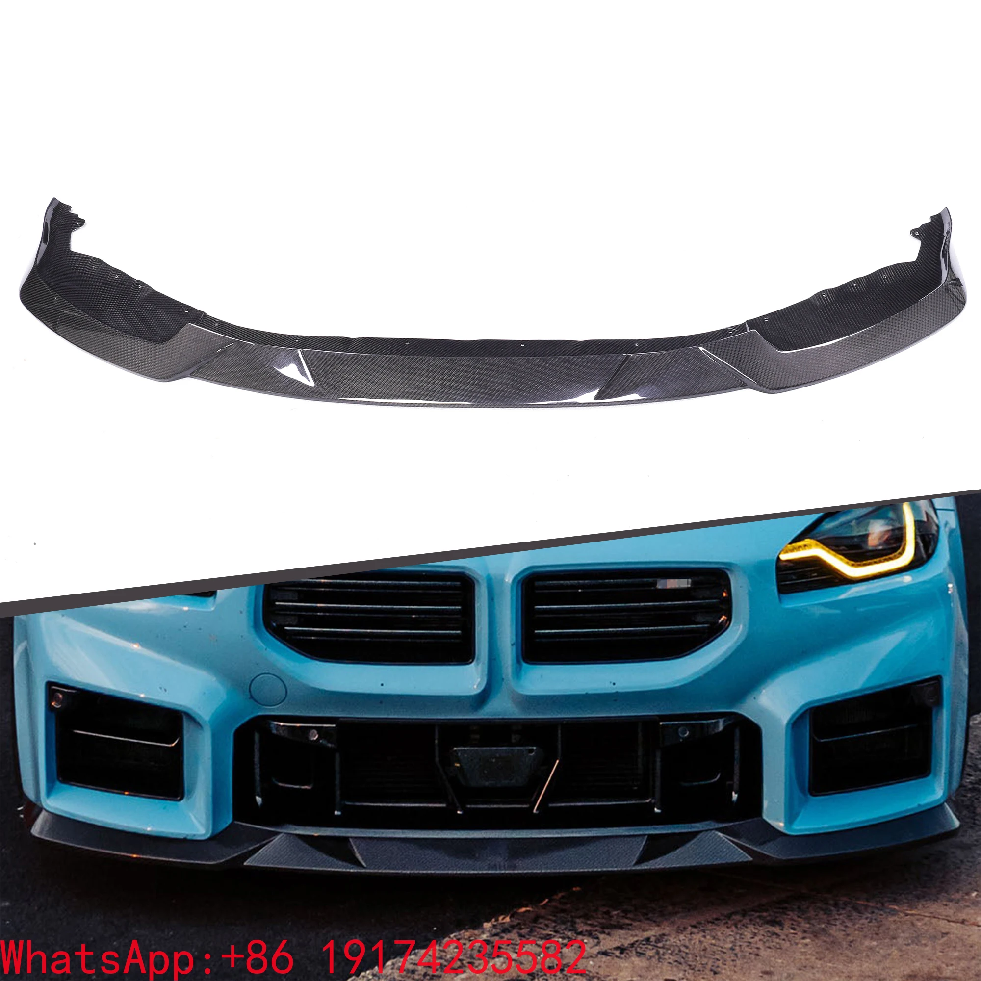 

Dry Carbon Fiber M2 G87 Front Bumper Lip MHC Style Dry Carbon Fiber Auto Part For M2 G87 2023-In M2 G87 Front Lip